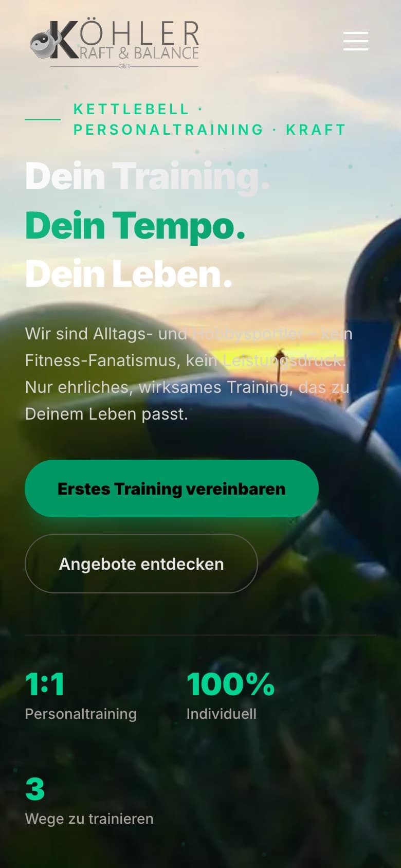KÖHLER Kraft & Balance – Ansicht auf dem Smartphone